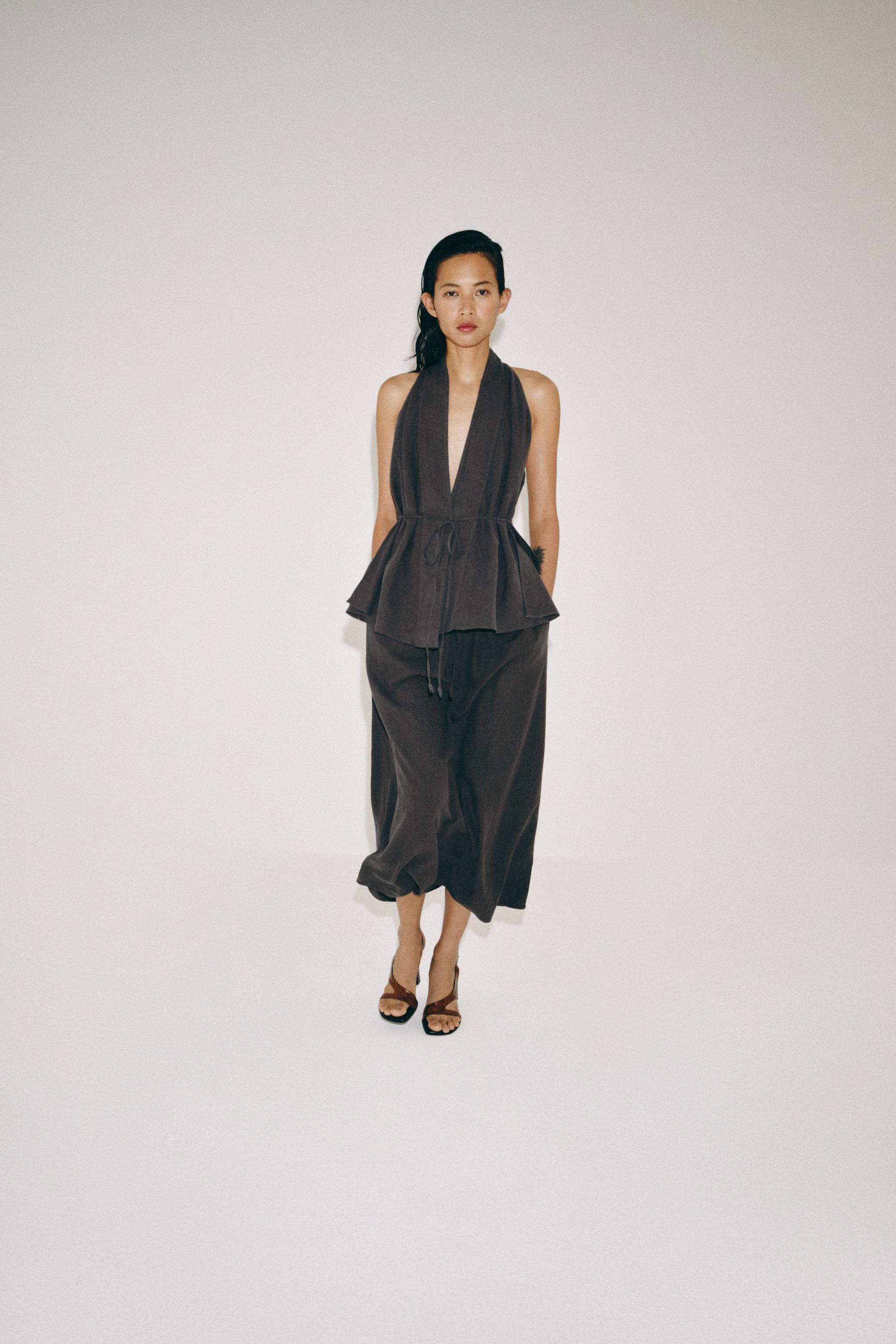 ZW COLLECTION LINEN BLEND LONG SKIRT